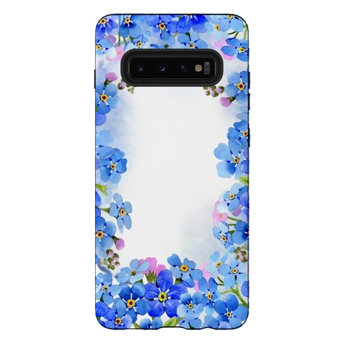 Galaxy S10 plus StrongFit Forget me not - floral spring dream on white by  Utart