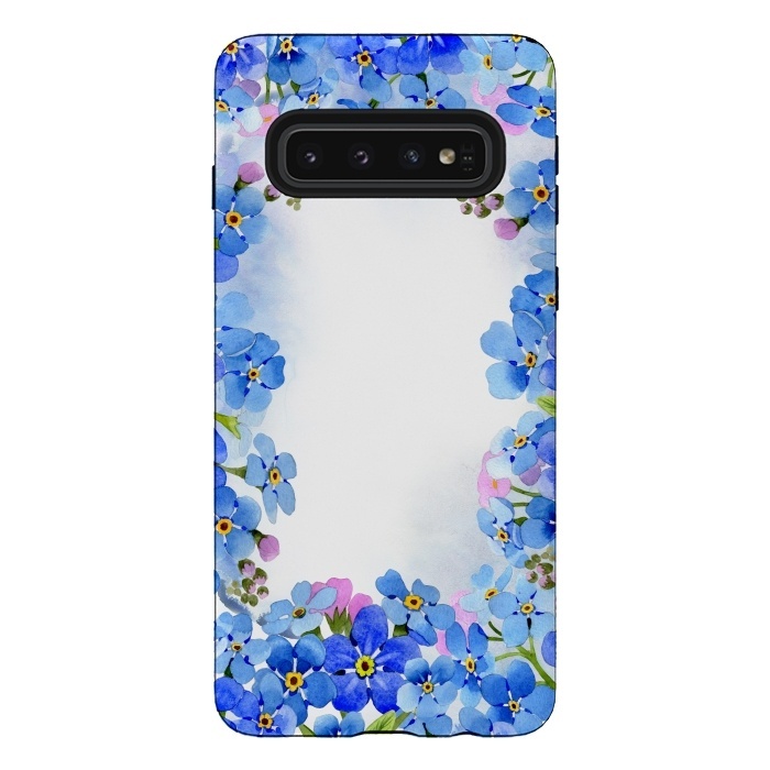 Galaxy S10 StrongFit Forget me not - floral spring dream on white by  Utart