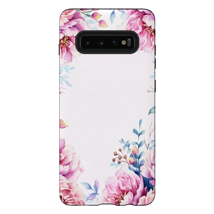 Galaxy S10 plus StrongFit Blush Spring Flowers  by  Utart