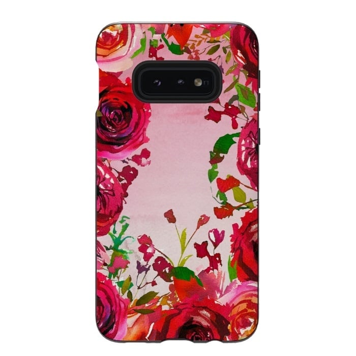 Galaxy S10e StrongFit Moody red Rose Flowers by  Utart