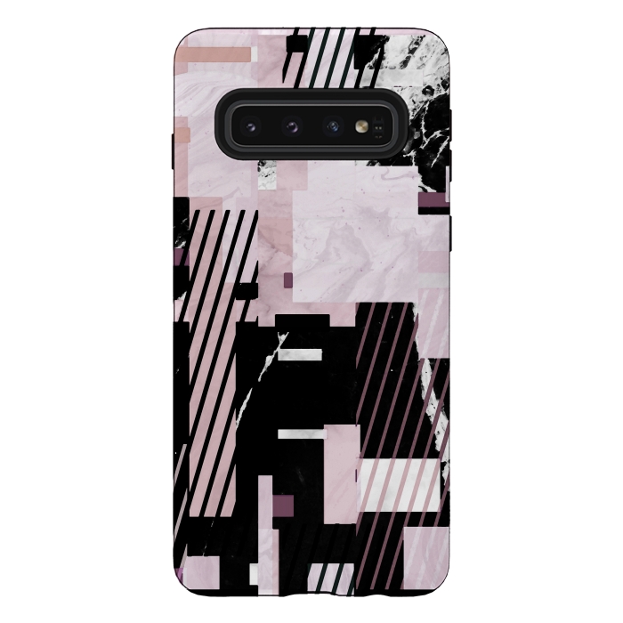 Galaxy S10 StrongFit Modern pastel geometric marble composition by Oana 