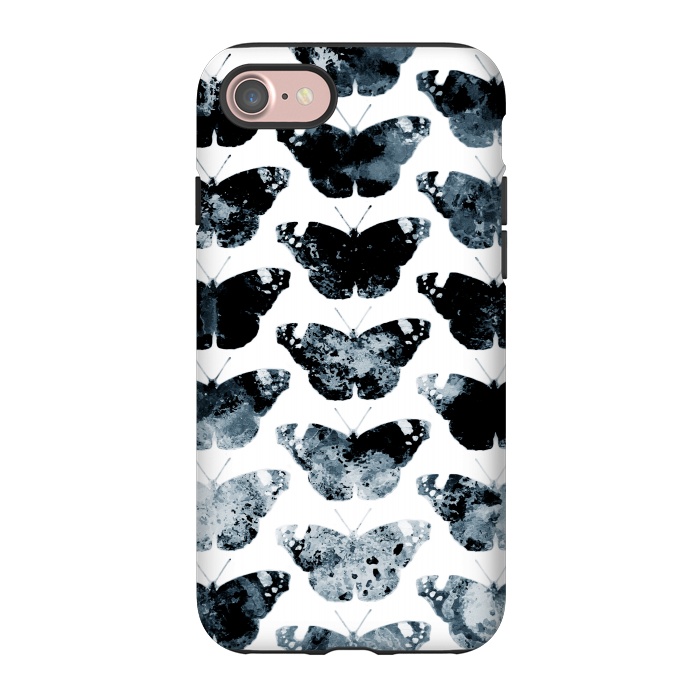 iPhone 7 StrongFit Ink splattered butterfly pattern by Oana 