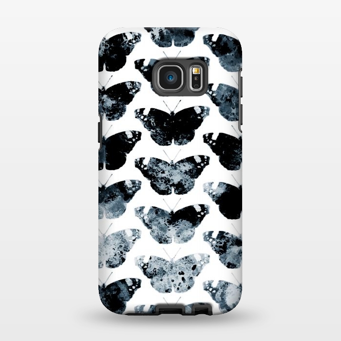 Galaxy S7 EDGE StrongFit Ink splattered butterfly pattern by Oana 