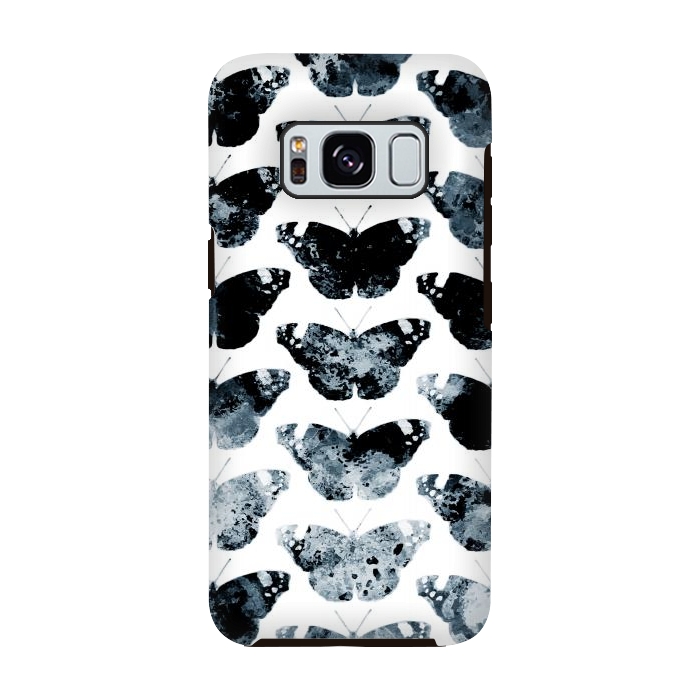 Galaxy S8 StrongFit Ink splattered butterfly pattern by Oana 