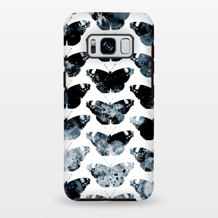Galaxy S8 plus StrongFit Ink splattered butterfly pattern by Oana 