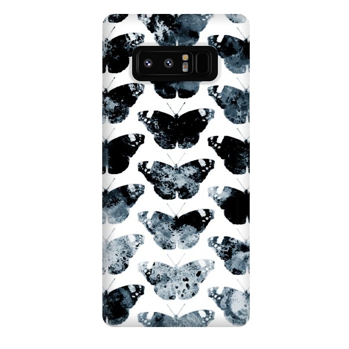 Galaxy Note 8 StrongFit Ink splattered butterfly pattern by Oana 