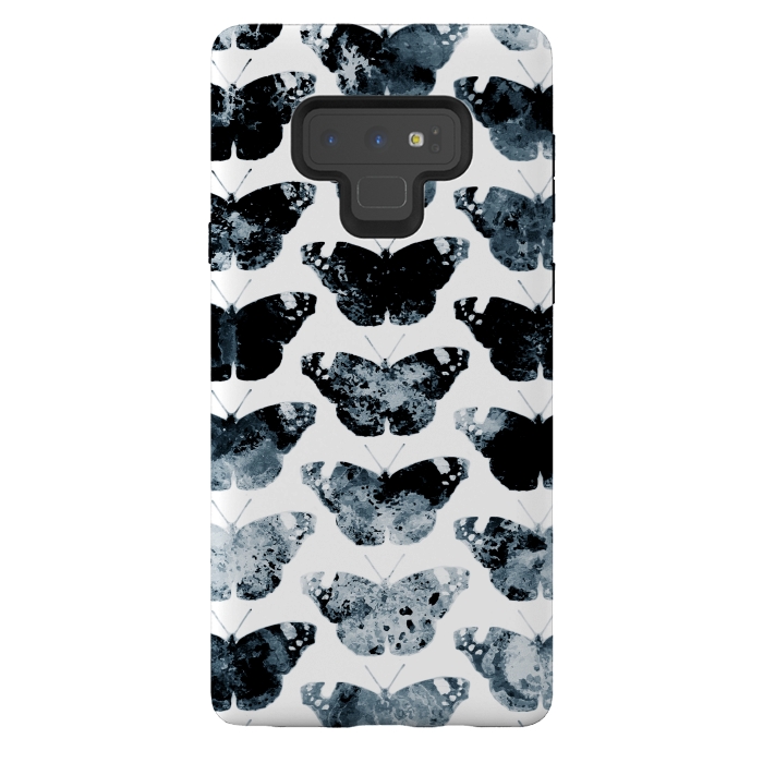 Galaxy Note 9 StrongFit Ink splattered butterfly pattern by Oana 