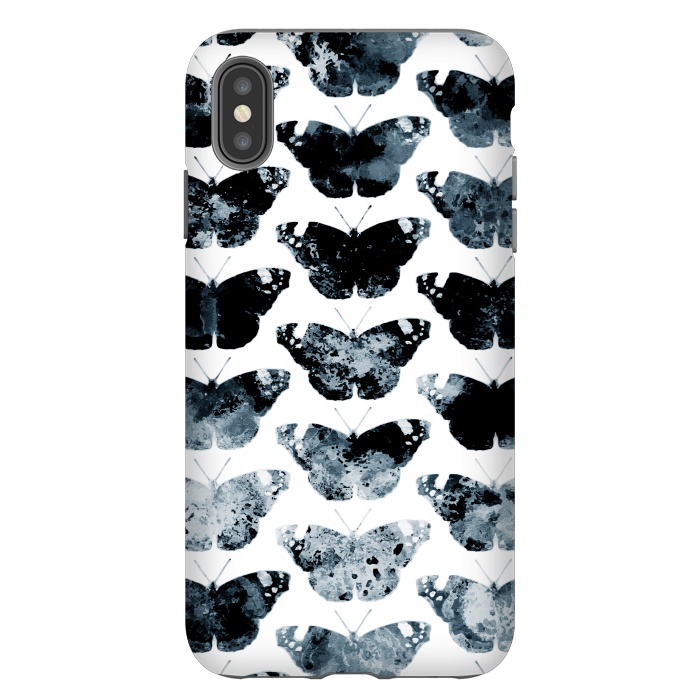 iPhone Xs Max StrongFit Ink splattered butterfly pattern by Oana 