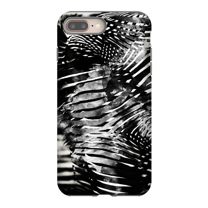 iPhone 7 plus StrongFit Zebra stripes black and white ink animal print by Oana 