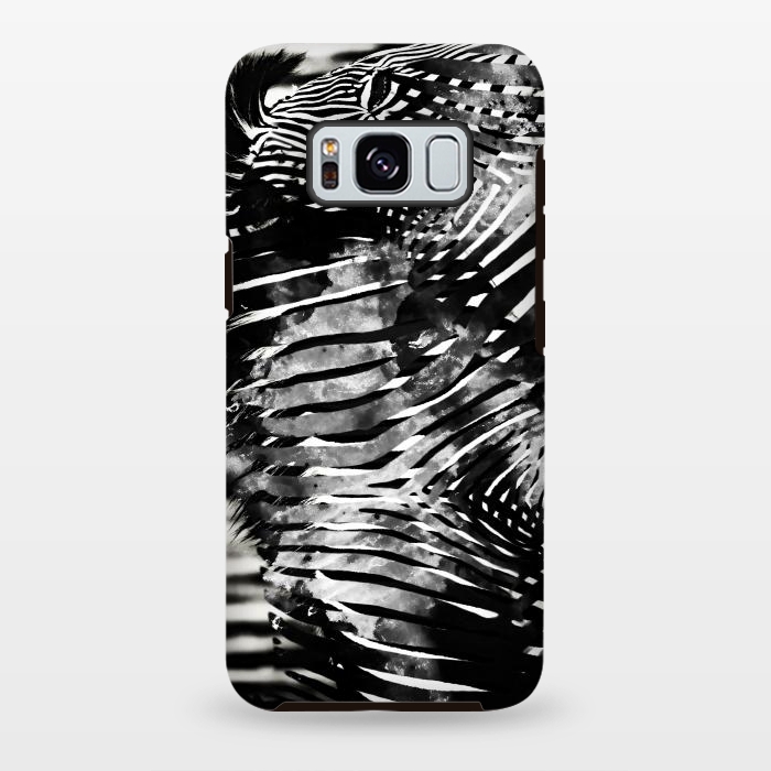 Galaxy S8 plus StrongFit Zebra stripes black and white ink animal print by Oana 