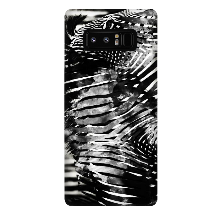 Galaxy Note 8 StrongFit Zebra stripes black and white ink animal print by Oana 
