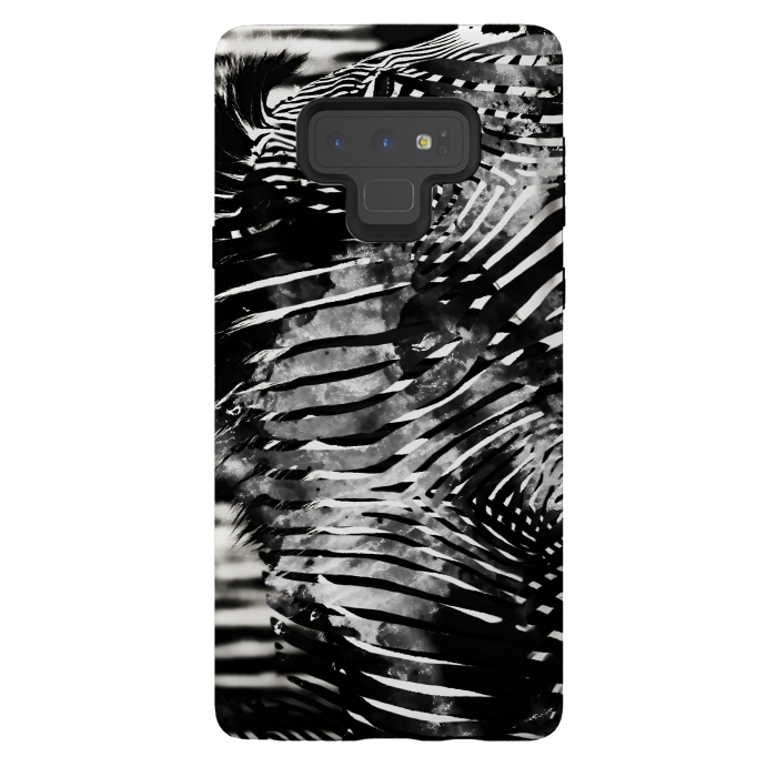 Galaxy Note 9 StrongFit Zebra stripes black and white ink animal print by Oana 