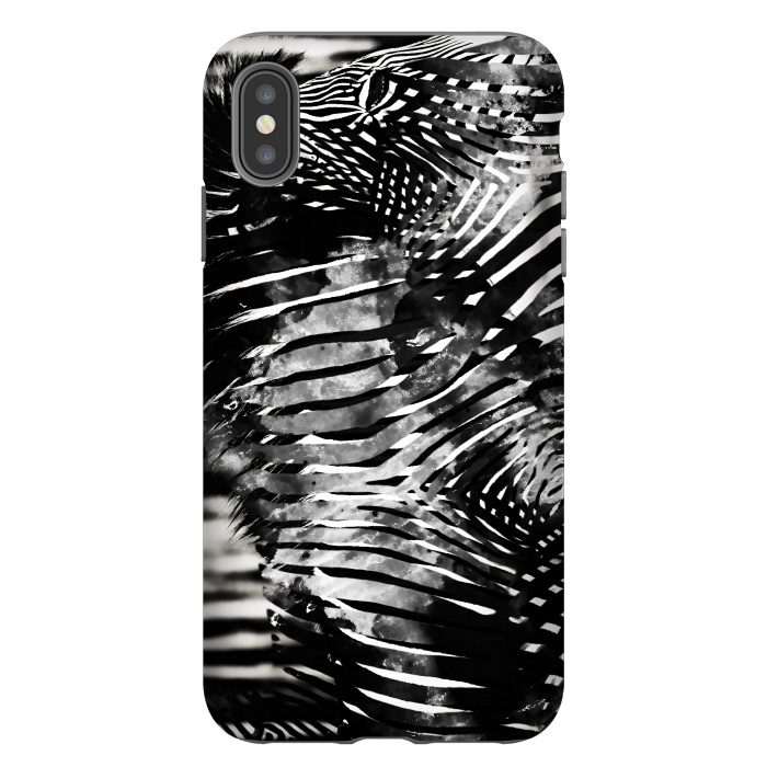 iPhone Xs Max StrongFit Zebra stripes black and white ink animal print by Oana 