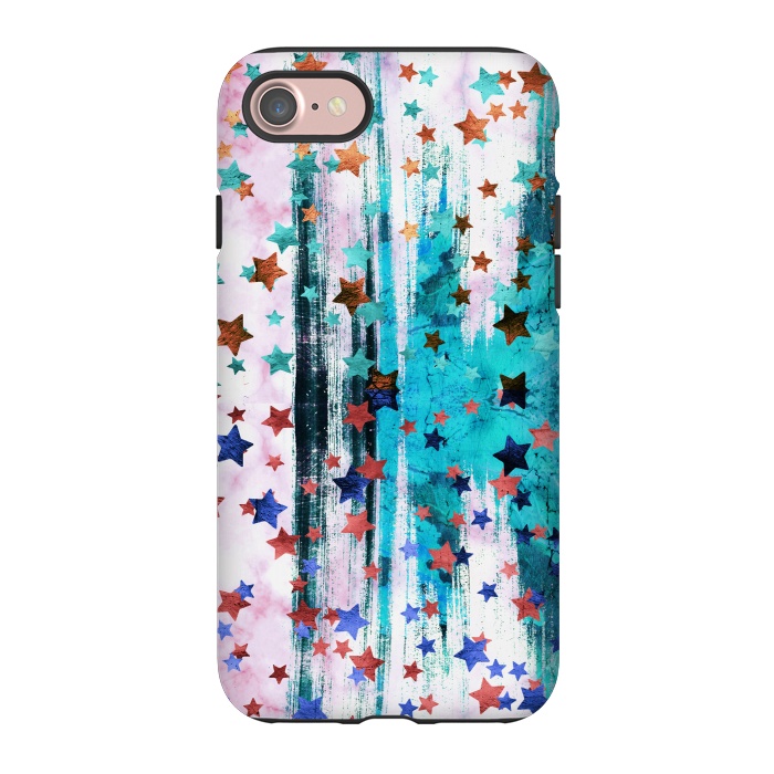 iPhone 7 StrongFit Metallic stars on brushed marble by Oana 