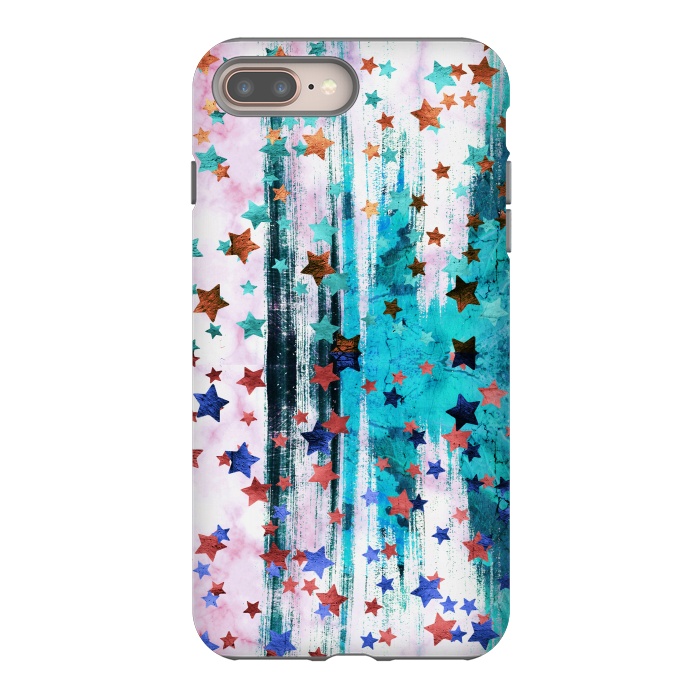 iPhone 7 plus StrongFit Metallic stars on brushed marble by Oana 