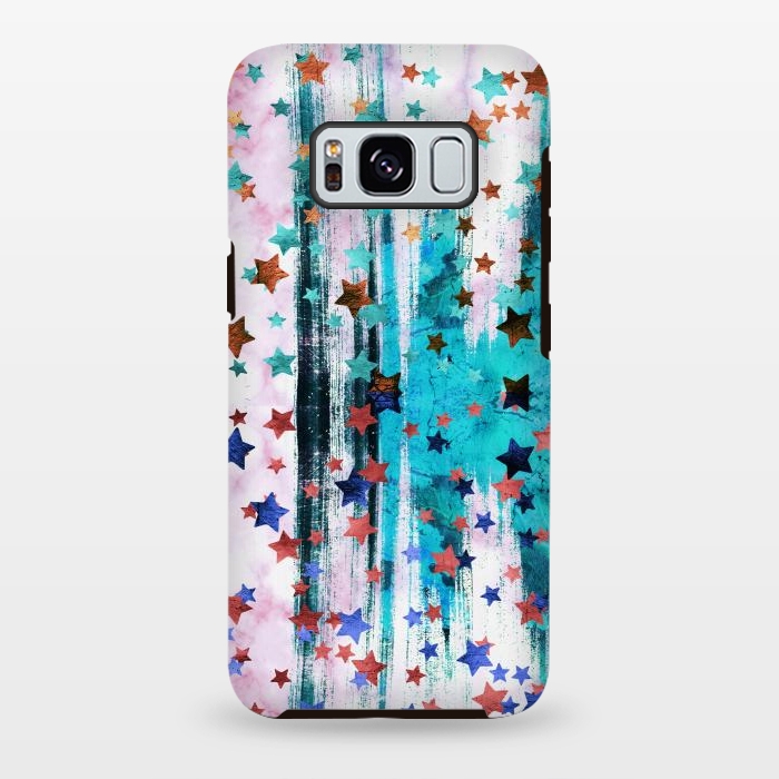 Galaxy S8 plus StrongFit Metallic stars on brushed marble by Oana 