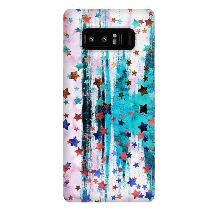 Galaxy Note 8 StrongFit Metallic stars on brushed marble by Oana 
