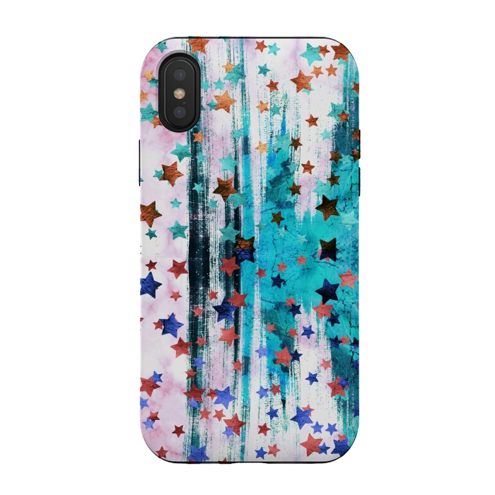 iPhone Xs / X StrongFit Metallic stars on brushed marble by Oana 