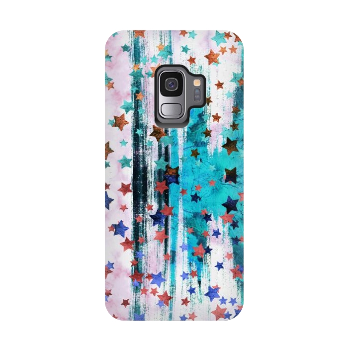 Galaxy S9 StrongFit Metallic stars on brushed marble by Oana 