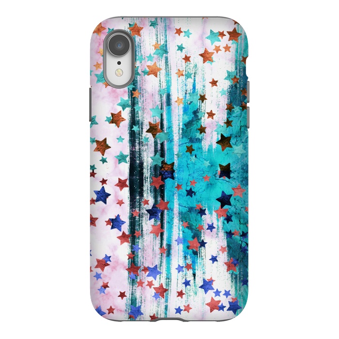 iPhone Xr StrongFit Metallic stars on brushed marble by Oana 