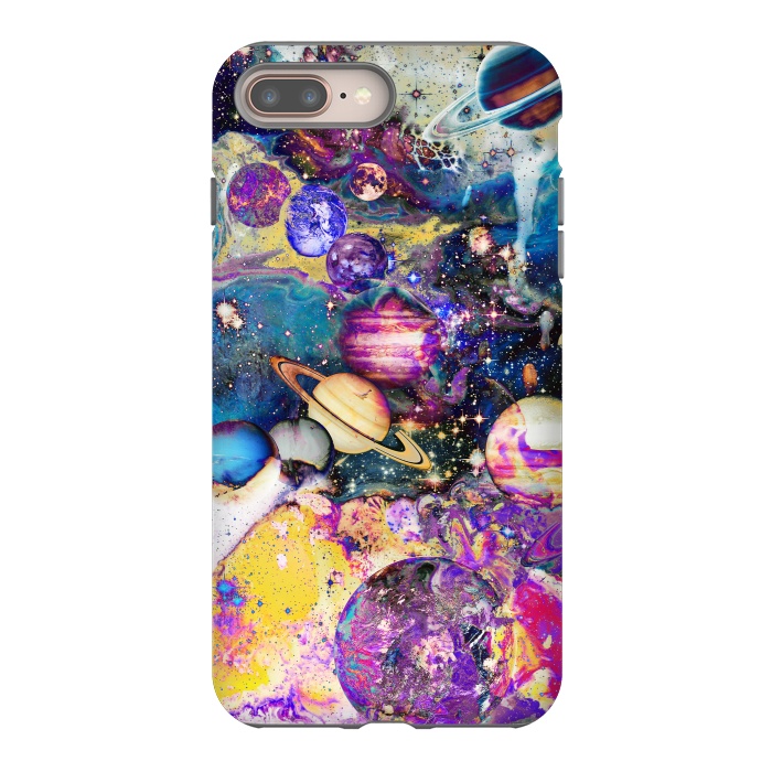 iPhone 7 plus StrongFit Multicolor psychedelic planets and stars by Oana 