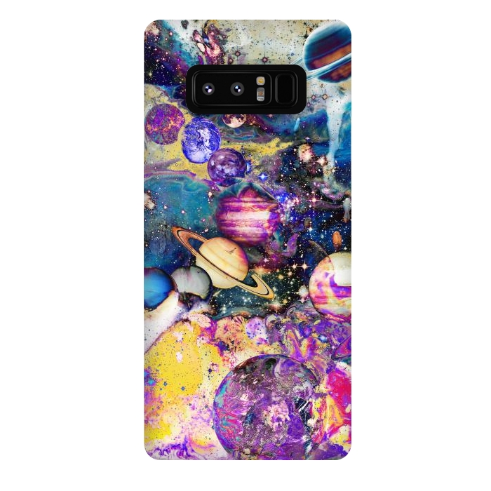 Galaxy Note 8 StrongFit Multicolor psychedelic planets and stars by Oana 