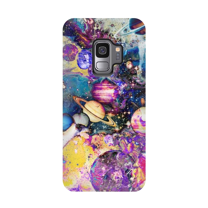 Galaxy S9 StrongFit Multicolor psychedelic planets and stars by Oana 