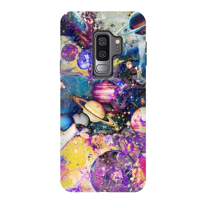 Galaxy S9 plus StrongFit Multicolor psychedelic planets and stars by Oana 