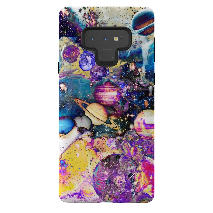 Galaxy Note 9 StrongFit Multicolor psychedelic planets and stars by Oana 