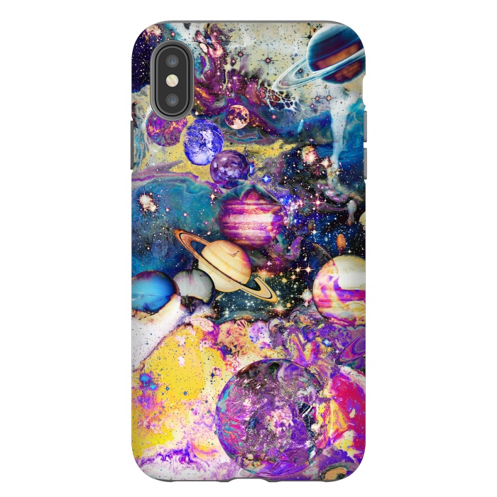 iPhone Xs Max StrongFit Multicolor psychedelic planets and stars by Oana 