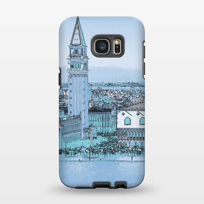 Galaxy S7 EDGE StrongFit Painted watercolor Venice San Marco Square by Oana 