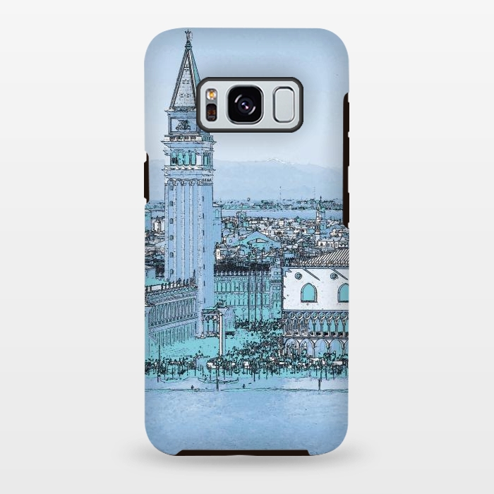 Galaxy S8 plus StrongFit Painted watercolor Venice San Marco Square by Oana 