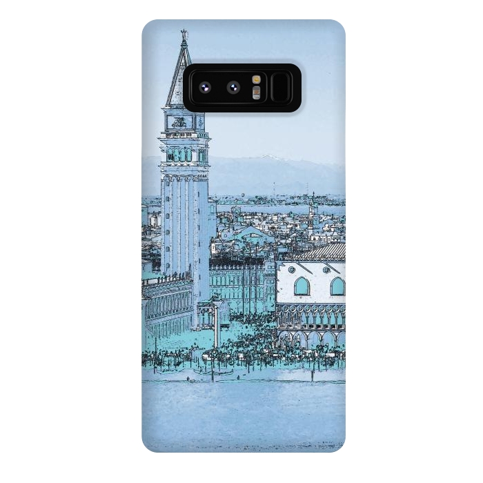 Galaxy Note 8 StrongFit Painted watercolor Venice San Marco Square by Oana 