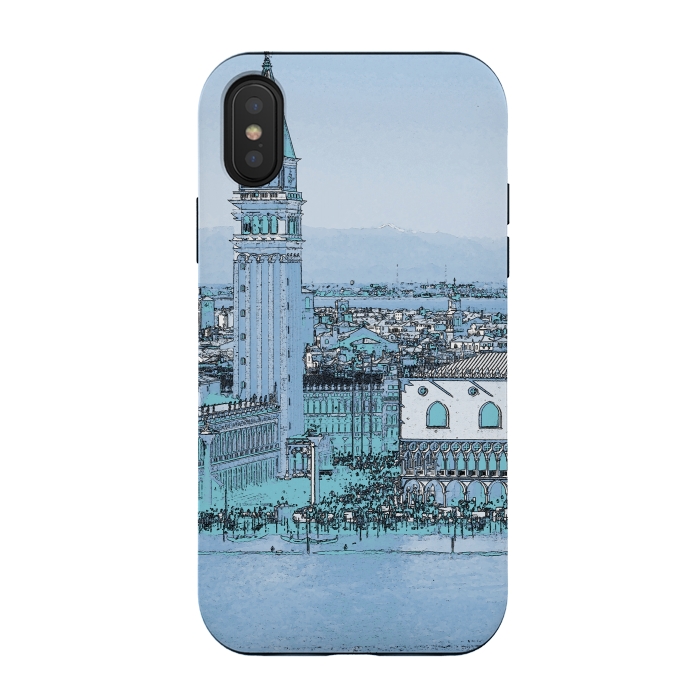 iPhone Xs / X StrongFit Painted watercolor Venice San Marco Square by Oana 