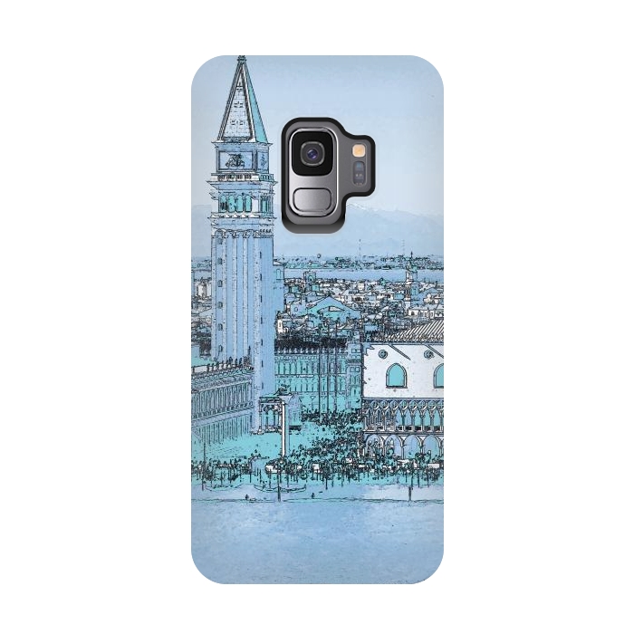 Galaxy S9 StrongFit Painted watercolor Venice San Marco Square by Oana 
