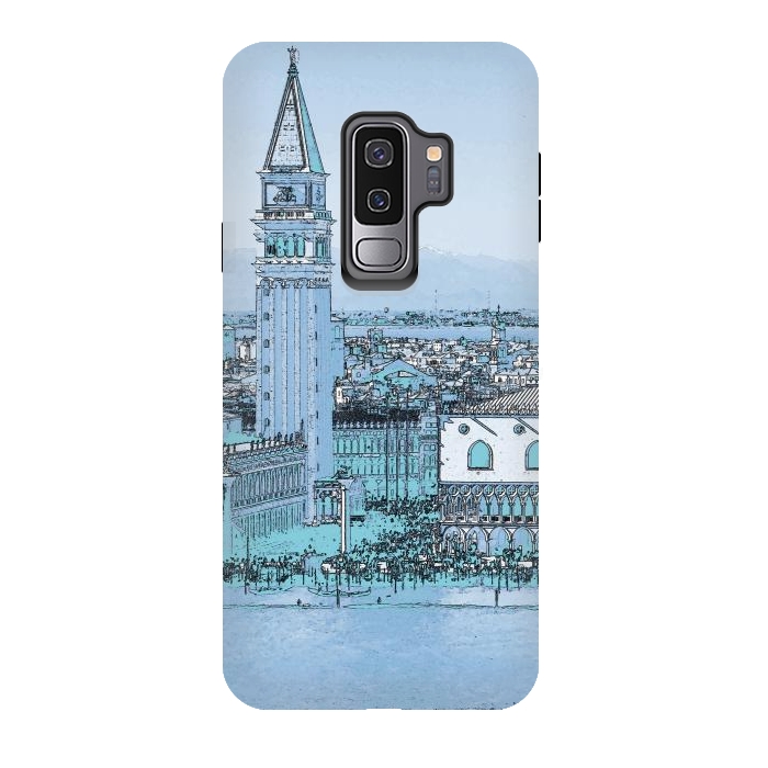 Galaxy S9 plus StrongFit Painted watercolor Venice San Marco Square by Oana 