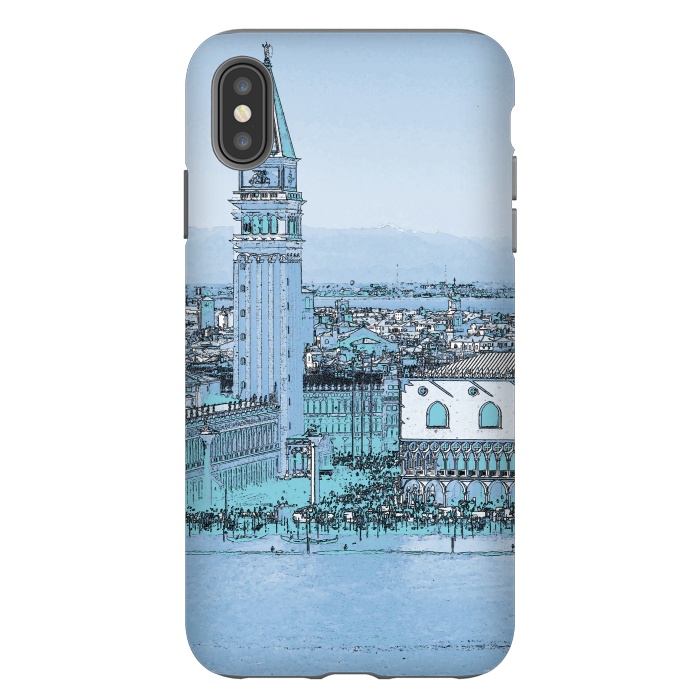 iPhone Xs Max StrongFit Painted watercolor Venice San Marco Square by Oana 