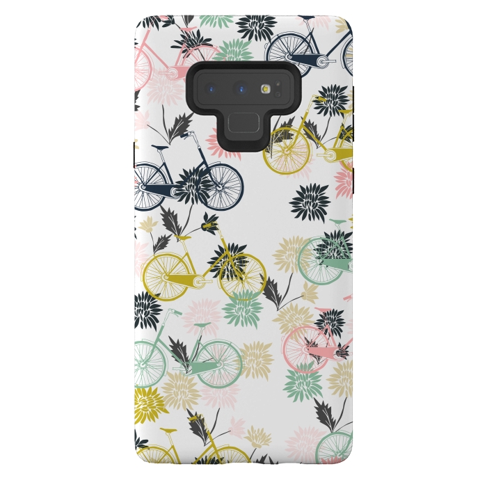 Galaxy Note 9 StrongFit Bicycle and Flowers by Karolina
