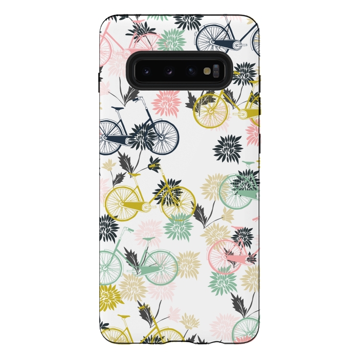 Galaxy S10 plus StrongFit Bicycle and Flowers by Karolina