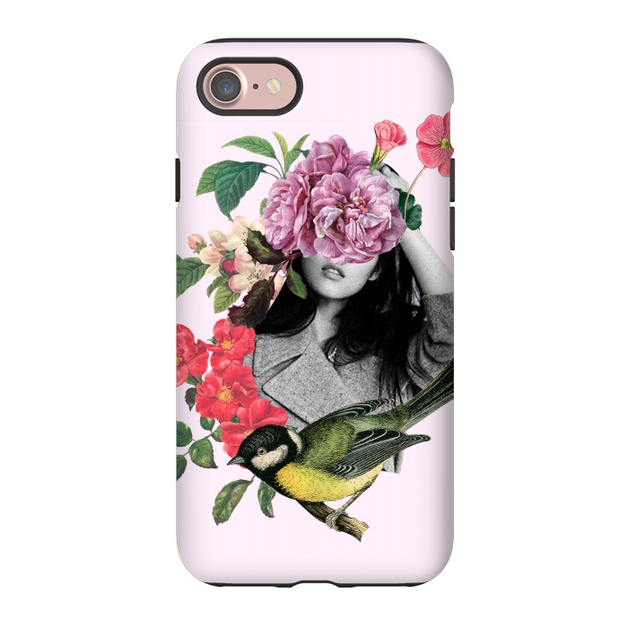 iPhone 7 StrongFit Floral Girl & Bird by MARCOS COELHO