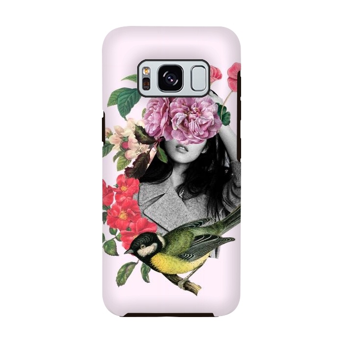 Galaxy S8 StrongFit Floral Girl & Bird by MARCOS COELHO