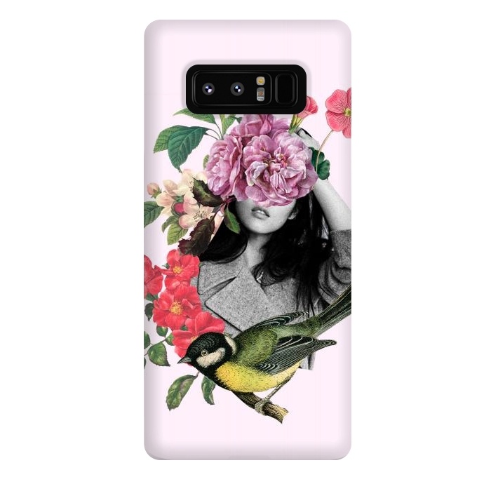 Galaxy Note 8 StrongFit Floral Girl & Bird by MARCOS COELHO