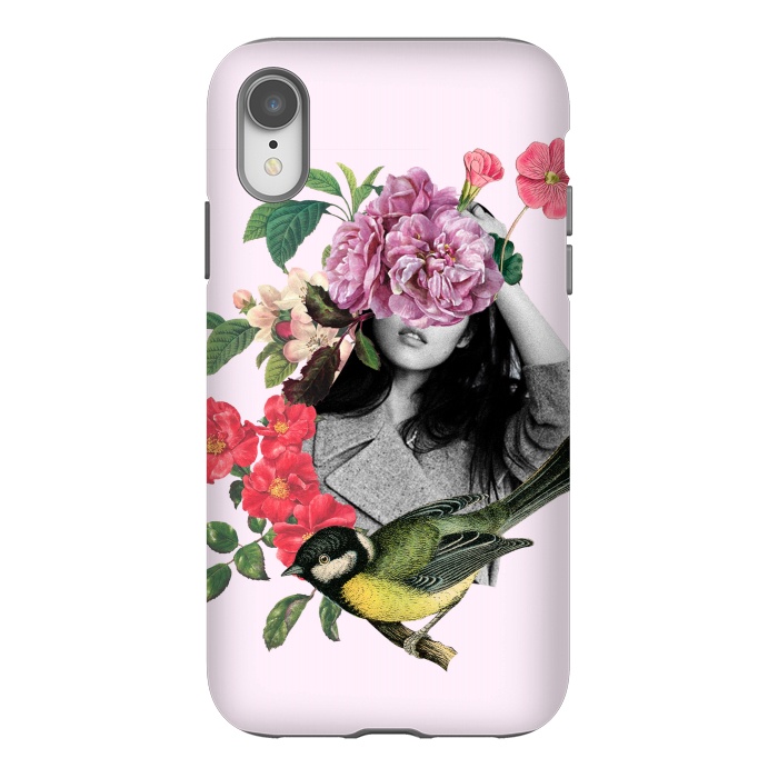 iPhone Xr StrongFit Floral Girl & Bird by MARCOS COELHO