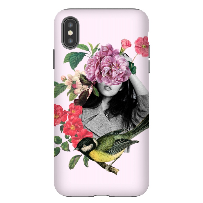 iPhone Xs Max StrongFit Floral Girl & Bird by MARCOS COELHO