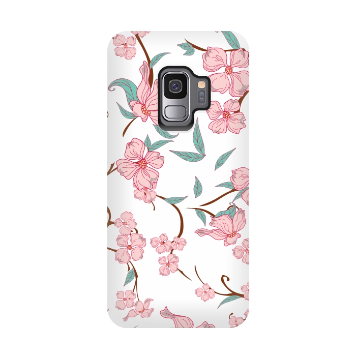 Galaxy S9 StrongFit Creepy Flowers Pattern by Bledi