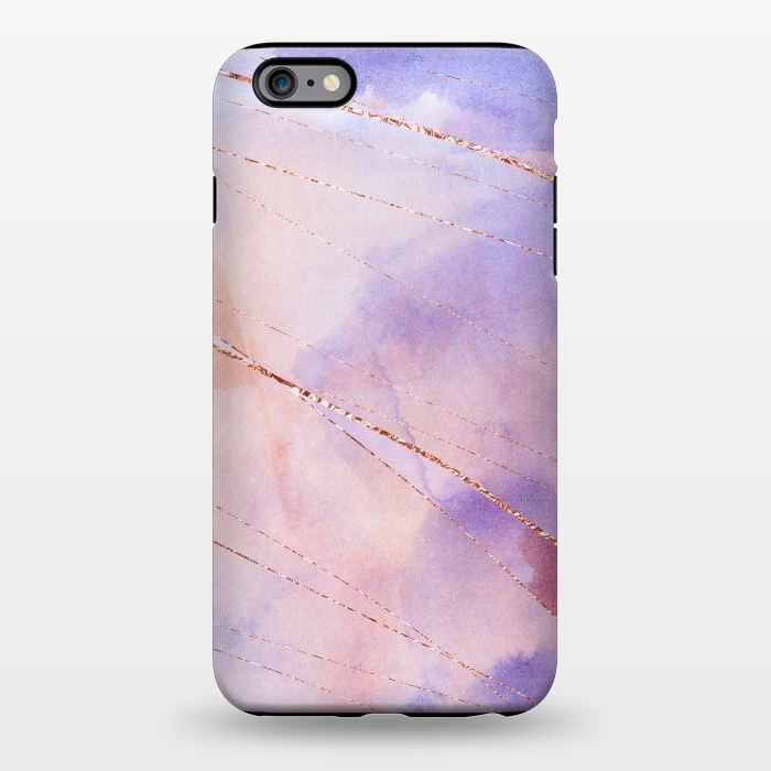 iPhone 6/6s plus StrongFit Purple and Rosegold watercolor with gold veins by DaDo ART