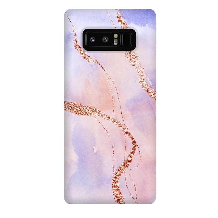 Galaxy Note 8 StrongFit Blush and Purple Ink with Gold Hand drawn Metal Veins by DaDo ART