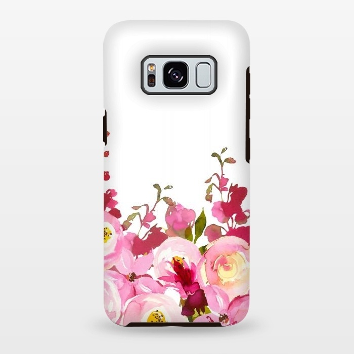 Galaxy S8 plus StrongFit Red and Pink Floral Meadow by  Utart