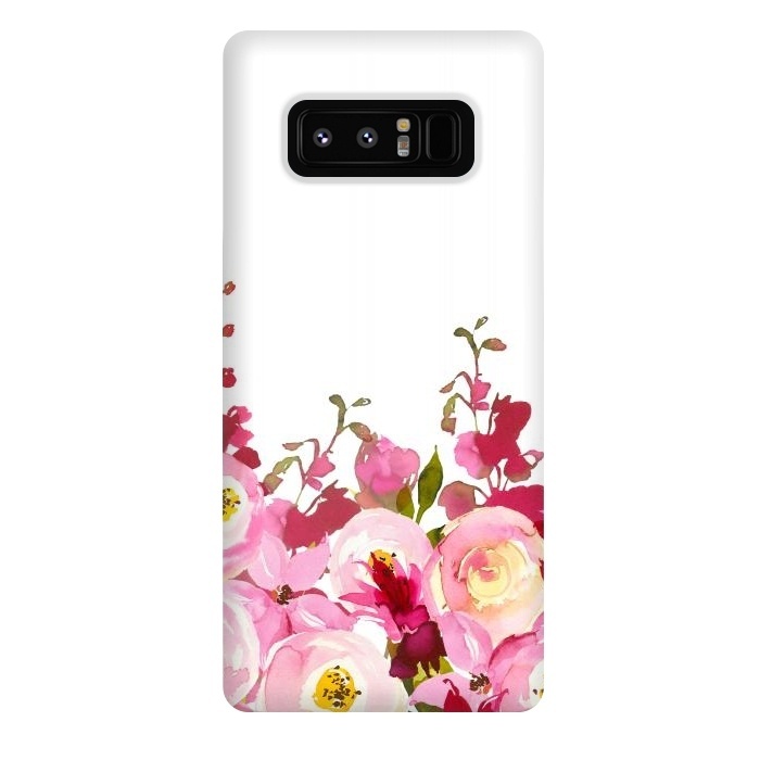 Galaxy Note 8 StrongFit Red and Pink Floral Meadow by  Utart