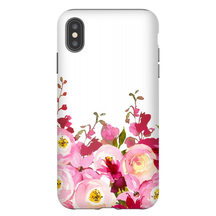 iPhone Xs Max StrongFit Red and Pink Floral Meadow by  Utart